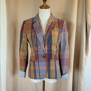 Tommy Hilfiger Multicolor Plaid Y2K Blazer